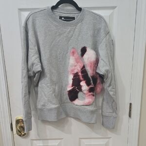 Moose Knuckles Gray Sweatshirt With Real Fur Symbol